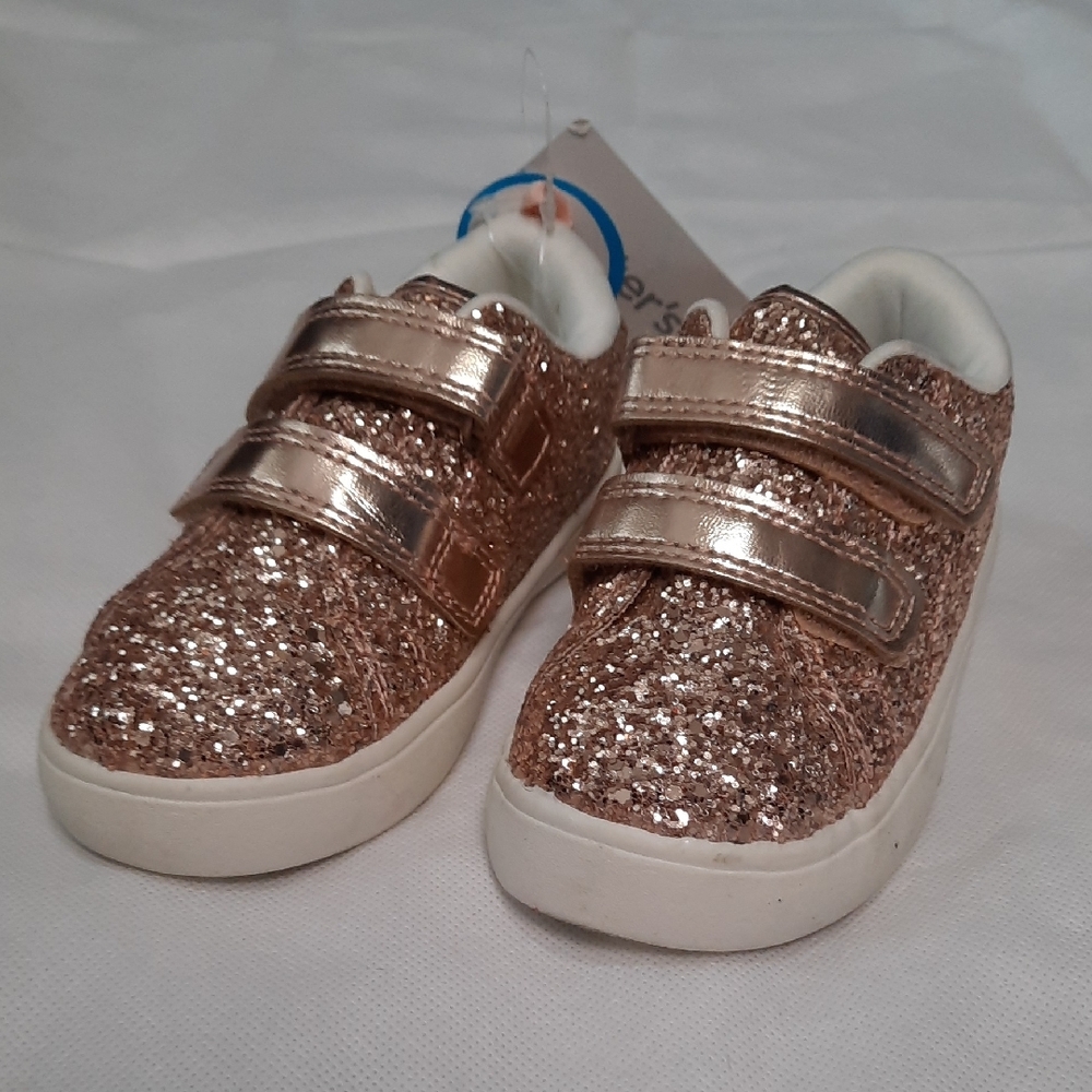 Carter's Gold Glitter Sneakers with Velcro Closure